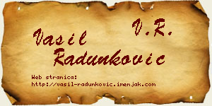 Vasil Radunković vizit kartica